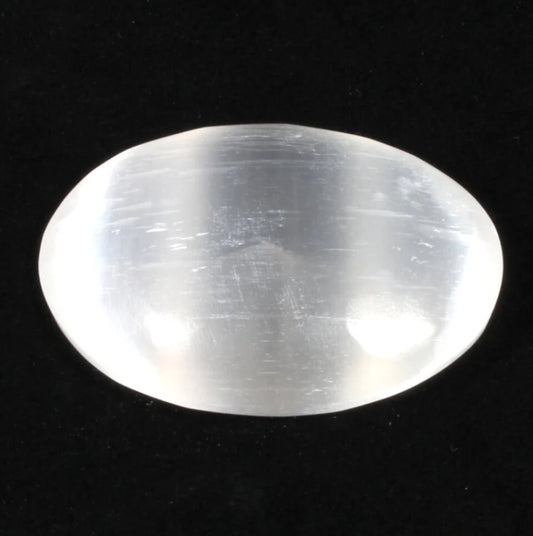 Selenite Palm Stone