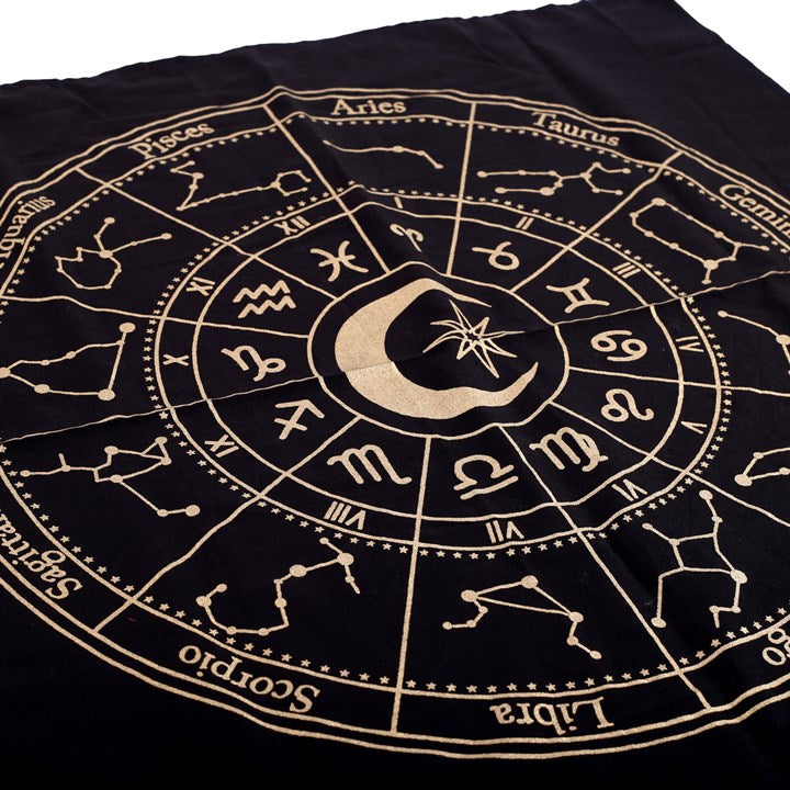 Black Astrology Wheel Cloth