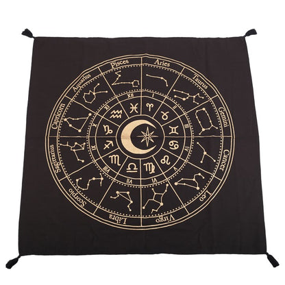 Black Astrology Wheel Cloth