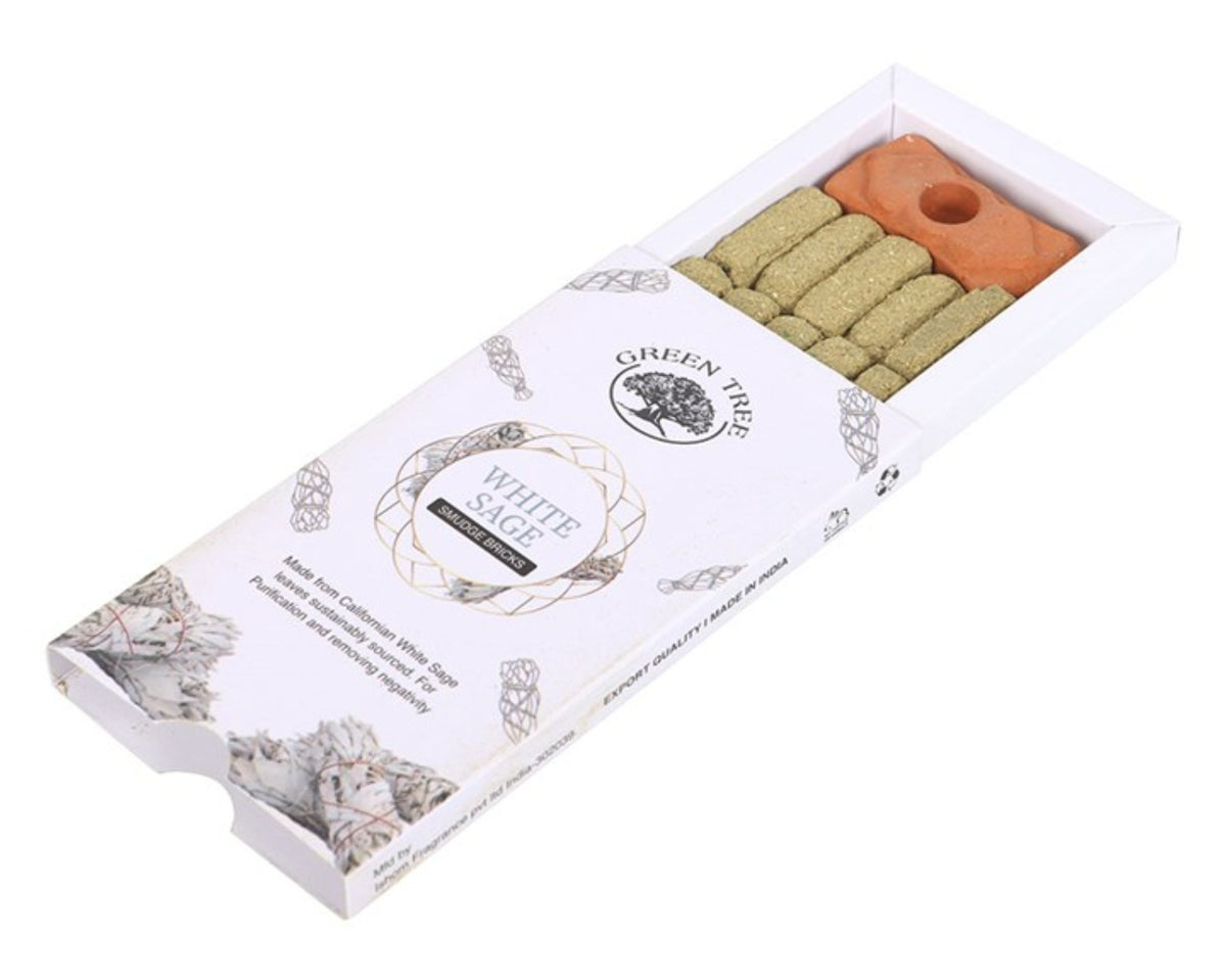 Green Tree White Sage Smudge Bricks