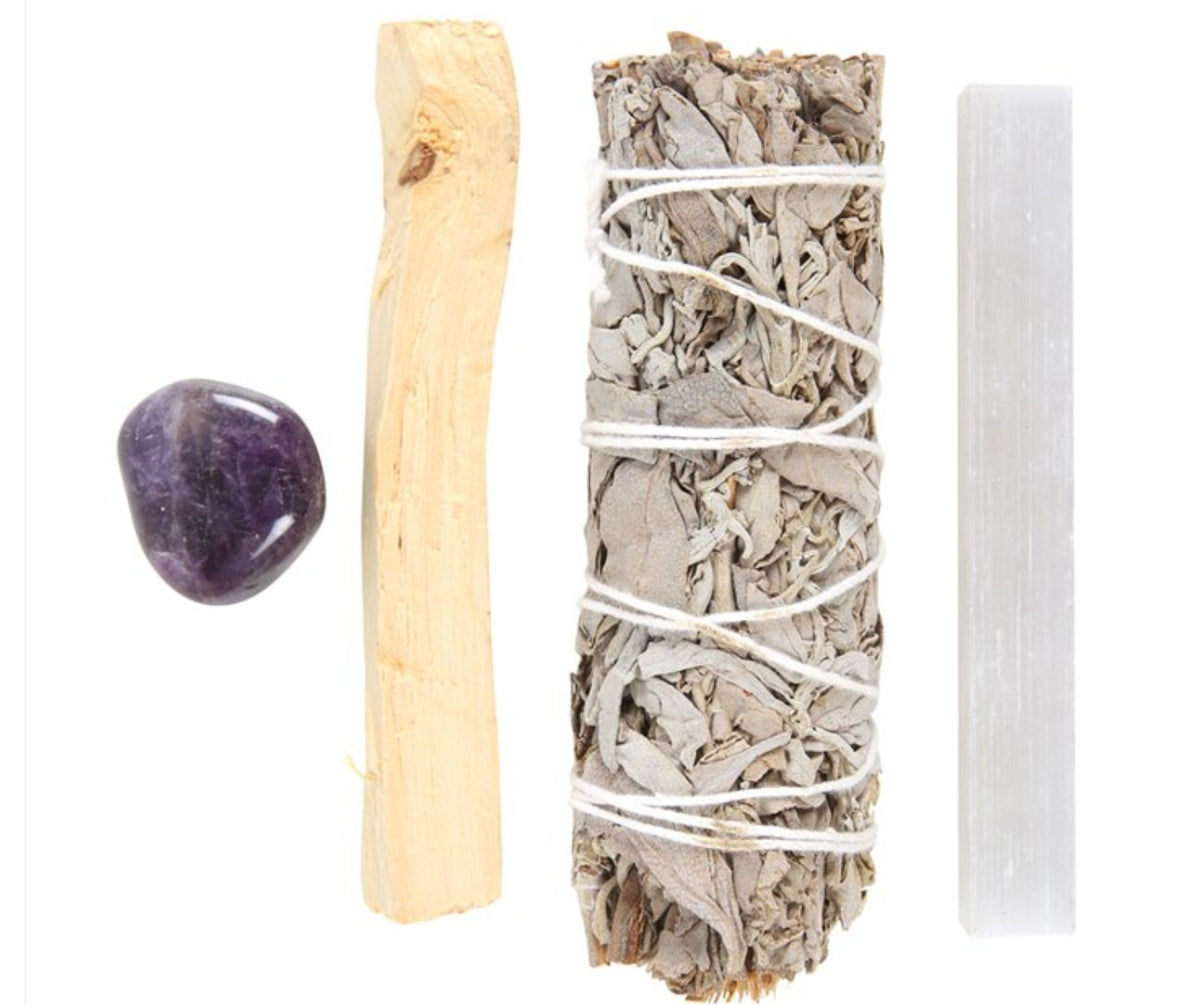 Negative Energy - Smudge Kit (crystal options)